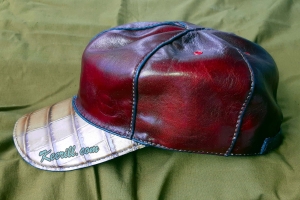 Plain leather cap