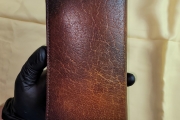Large buffalo leather zipper wallet